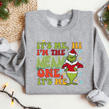 a grey sweatshirt with the words it's me, i'm the men