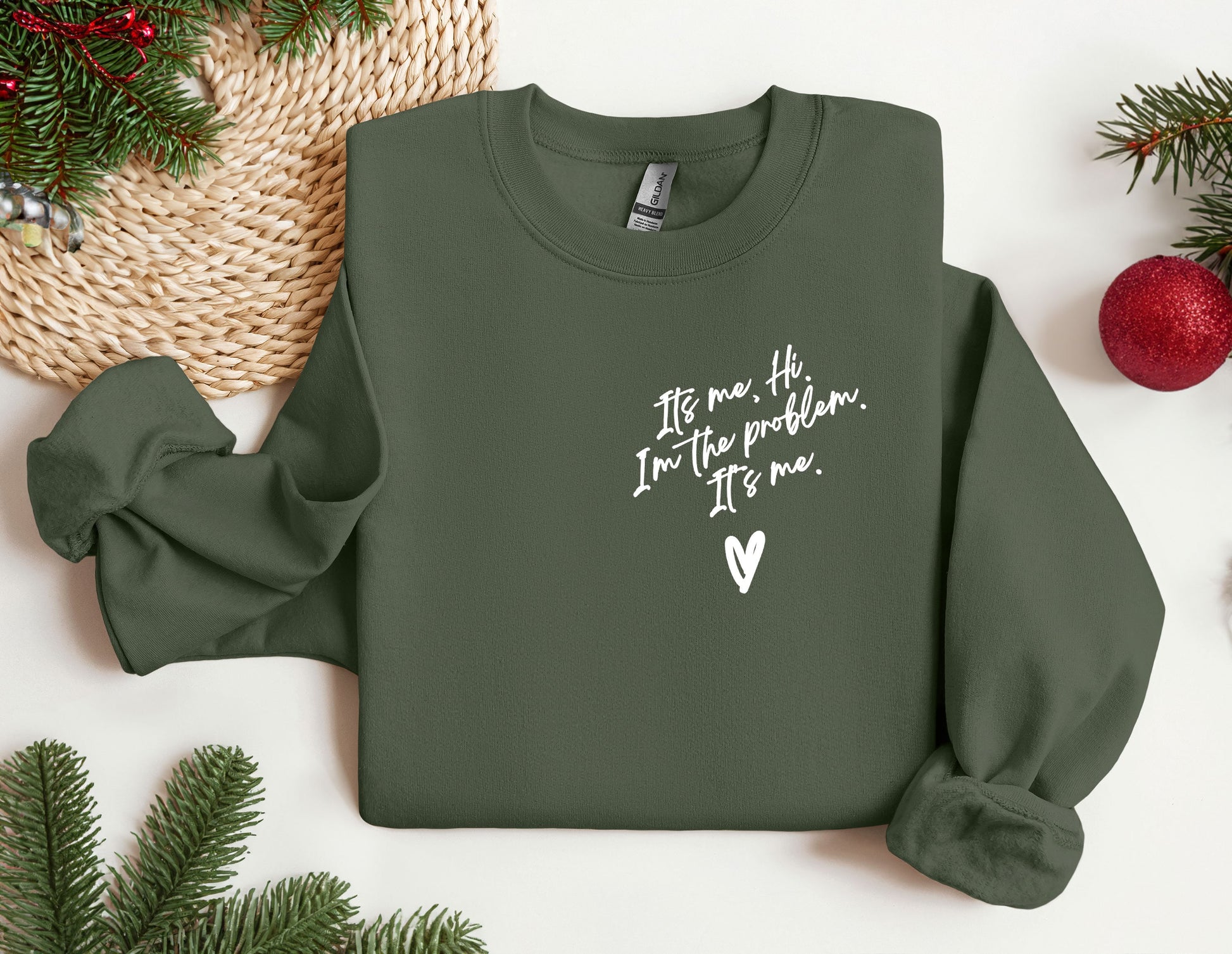 a green sweatshirt with white writing on it