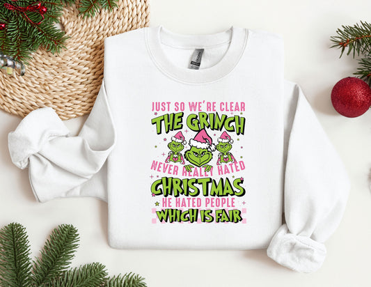 Grinch Christmas Sweatshirt, Unique Xmas Gift for her, Christmas Movies Characters Hoodie, Christmas Song Sweater, Vintage Movie Crewneck