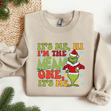 Christmas Grinch Sweatshirt, Christmas Movies Characters Hoodie, Christmas Song Sweater, It's me hi I'm the mean one it's me crewneck gift