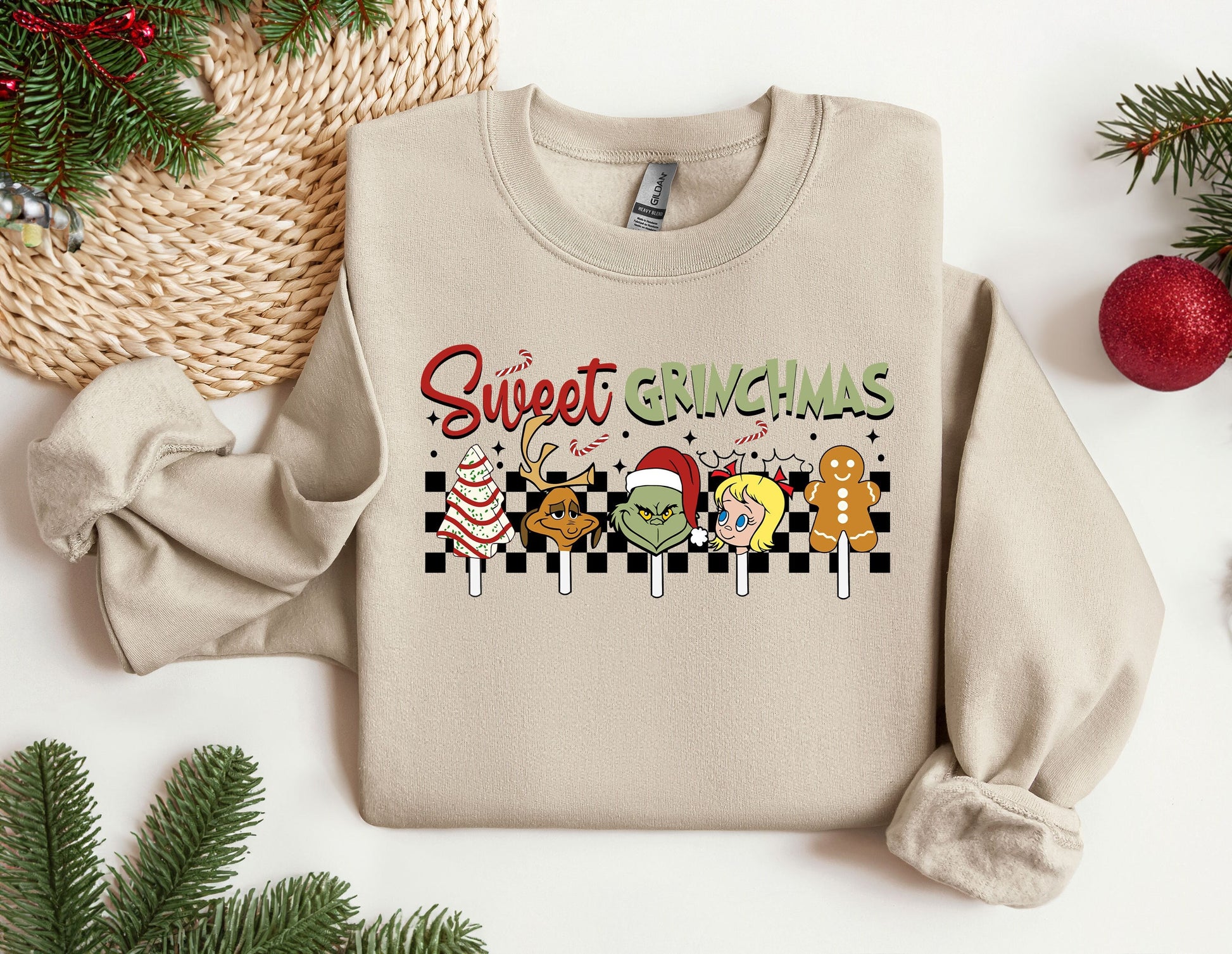 Sweet Grinchmas Sweatshirt, Christmas Movies Characters Hoodie, Christmas Song Crewneck, Vintage Movie Sweater, Unique Xmas Gift for her