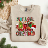 Christmas Sweatshirt, Just A Girl Who Loves Christmas Hoodie, Christmas Song crewneck, Vintage Sweater, unique Christmas Gift, Gift for Her
