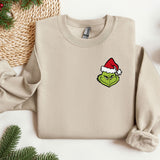Grinch Face Sweatshirt, Christmas Movies Characters Hoodie, Dr. Seuss Outfit, Christmas Song crewneck, Vintage Movie Sweater, unique gift