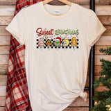 a t - shirt with the words sweet christmas on it