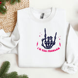 a white sweatshirt with the words i'm the freak on it