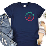 a women's t - shirt with a picture of a woman's hand