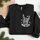 a black sweatshirt with a peace sign on it