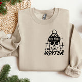 a sweater with a skull and a hat on it