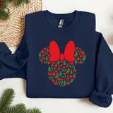 a blue sweatshirt with a mickey mouse head on it