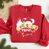 a red sweatshirt with a santa clause on it