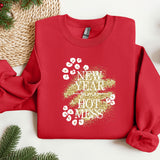 a red shirt with a new year's resolution message on it