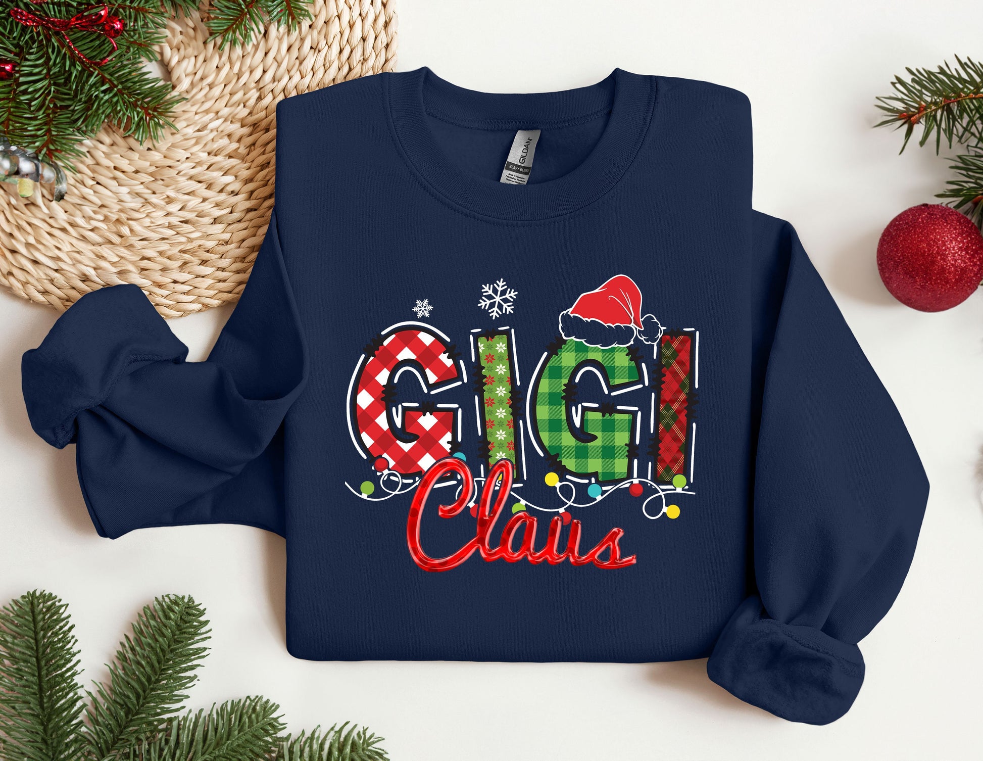 a christmas sweater with the word ggi claus on it