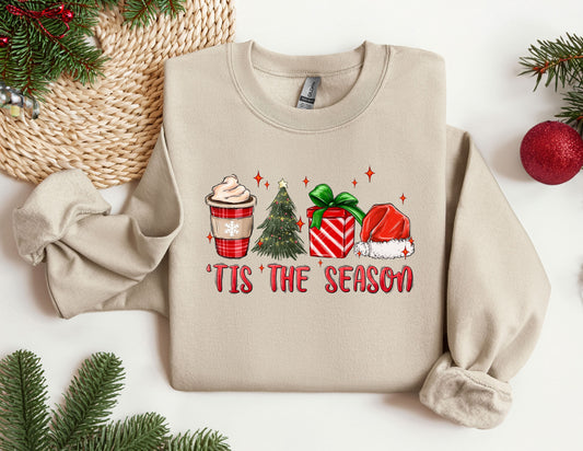 Tis The Season Sweatshirt, Christmas Tis The Season Sweatshirt, Merry Christmas Sweatshirt, Christmas Sweatshirt, Cute Winter Hoodie