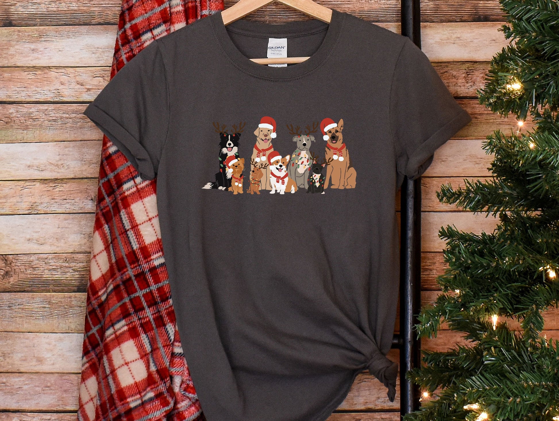 a t - shirt with a group of dogs on it