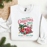 a white sweatshirt with a christmas tree on it