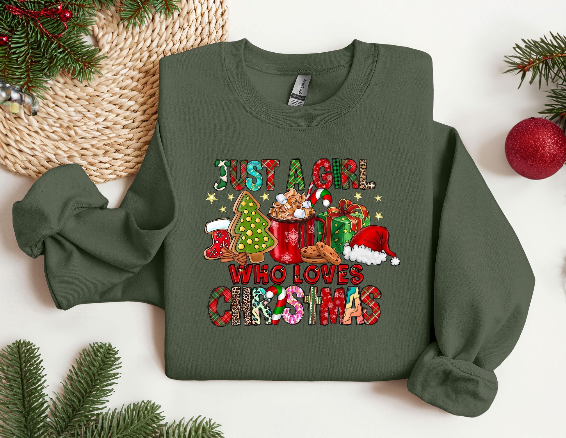 a green sweatshirt with a christmas message on it