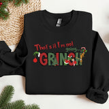 a black sweatshirt with the words grin on it
