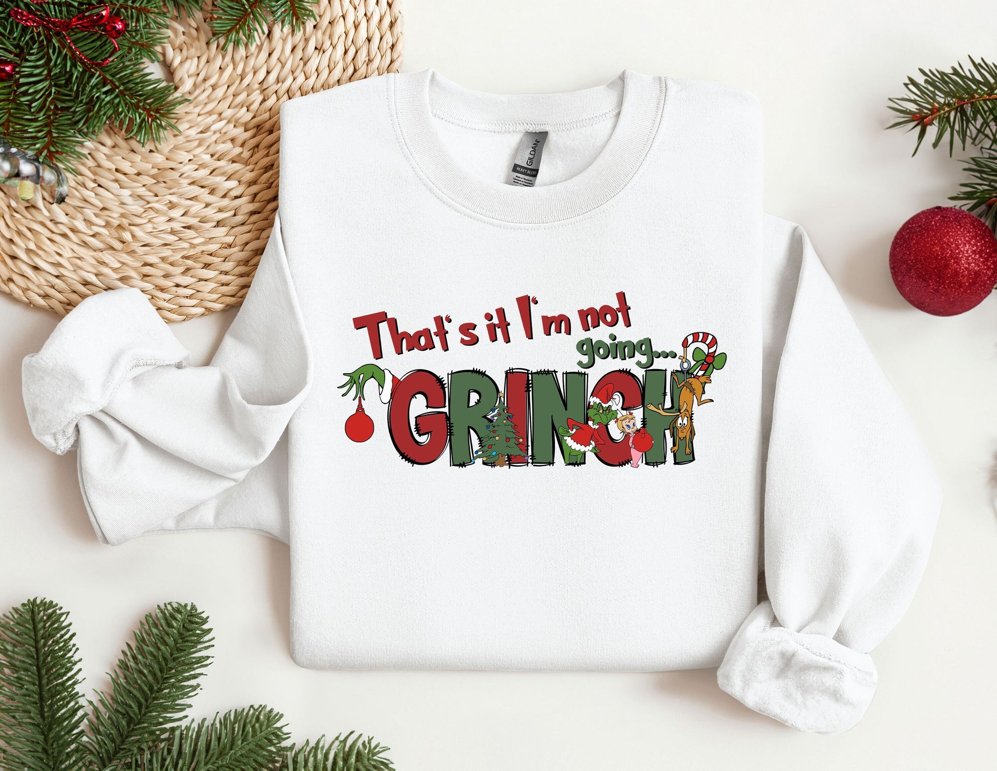 That&#39;s it I&#39;m not going Grinch Sweatshirt, Christmas Movies Characters Hoodie, Christmas Song crewneck, Vintage Movie Sweater, Gift for Her