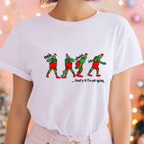 a woman wearing a white t - shirt with a picture of two teenage boys in
