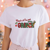 a woman wearing a white t - shirt with the words grin on it