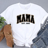 a white shirt with the word mama printed on it