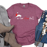 a t - shirt that says pom - happle with a santa hat