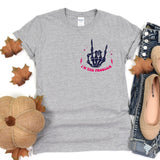 a women's t - shirt with a hand on it