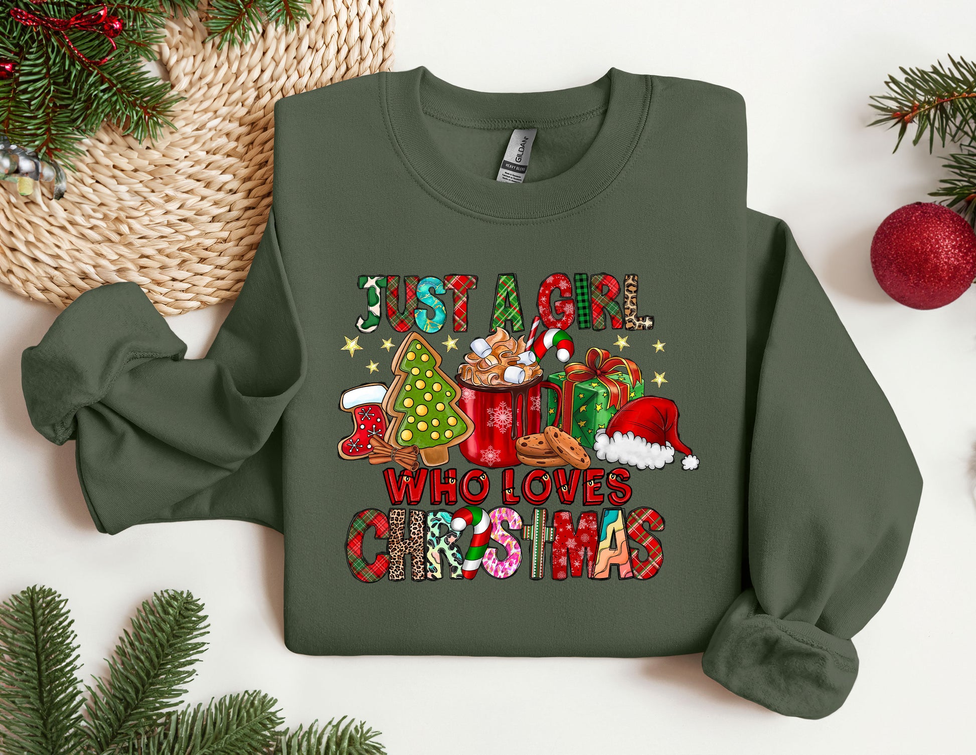 a green sweatshirt with a christmas message on it