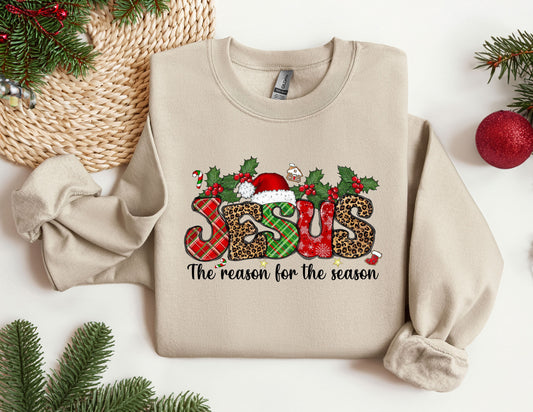 Jesus Is The Reason For The Season Sweatshirt, Christmas Crewneck, Christian Outfit, Religious Gift, Jesus Lover Sweat, Noel Sweatshirt