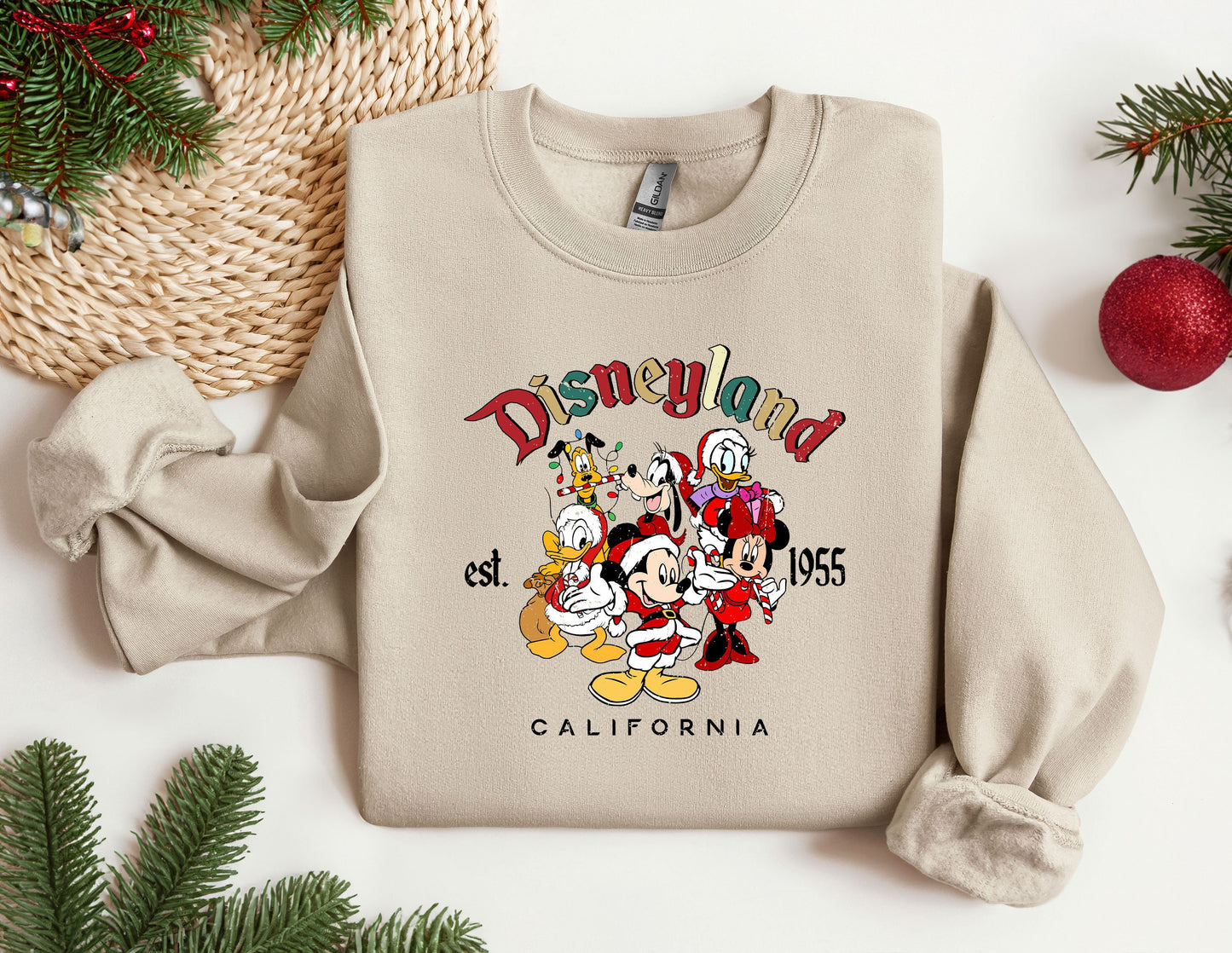 Disneyland Est 1955 California Sweatshirt, Vintage Disneyland Crewneck, Happiest Place On Earth Hoodie, Vintage Disney Sweat, Retro Disney