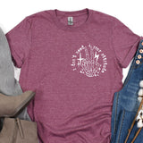 a t - shirt with a picture of a hand with a lightning bolt on it