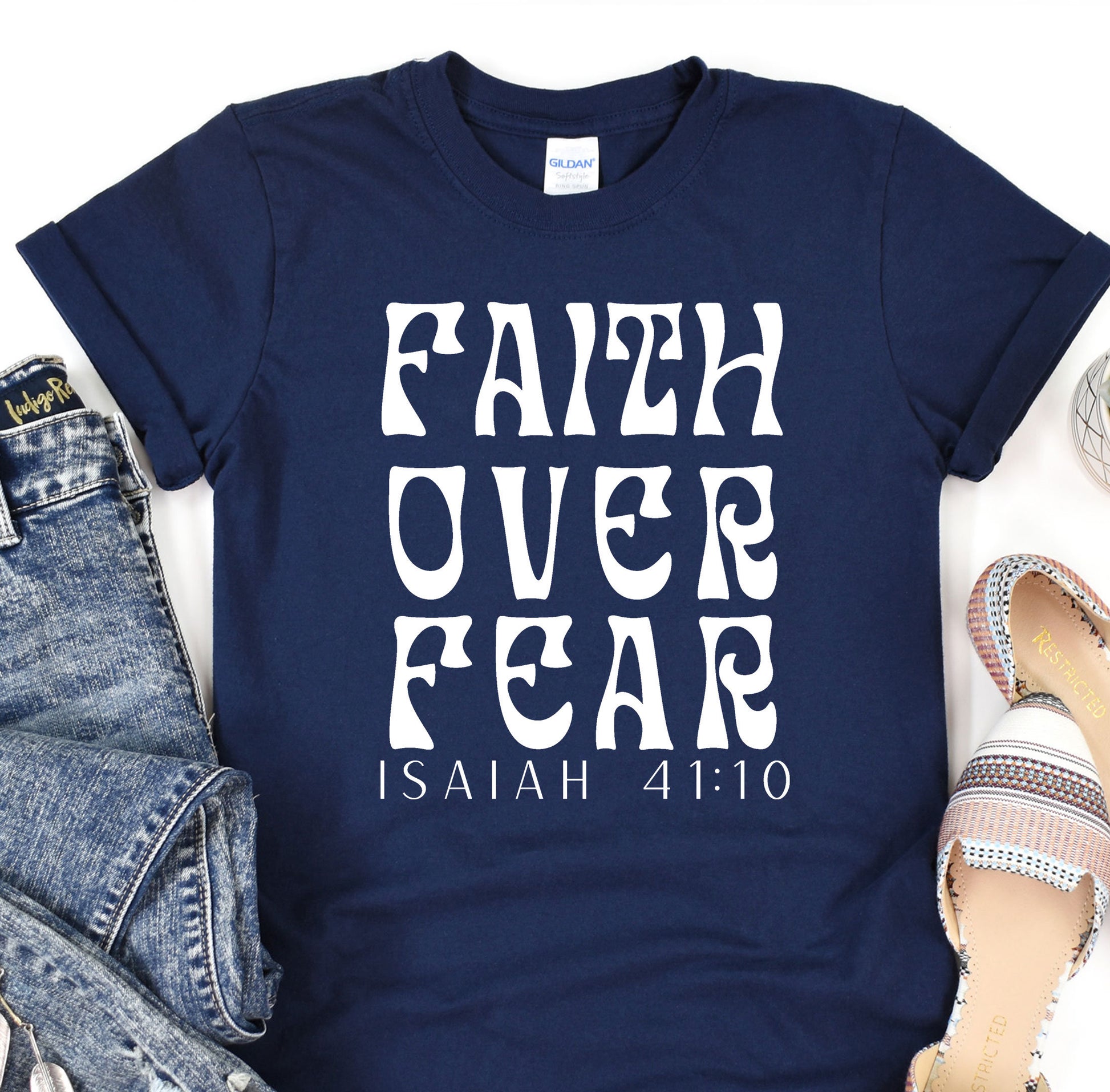 a t - shirt that says faith over fear