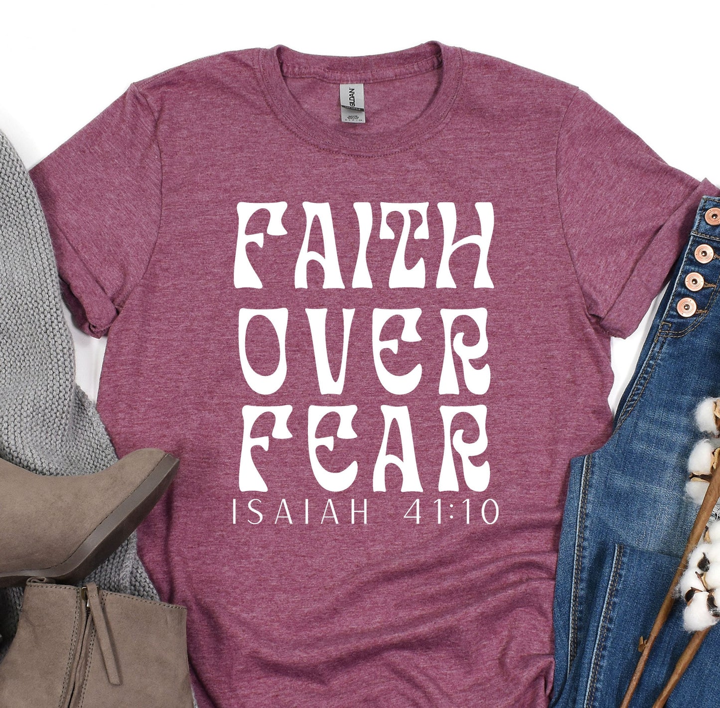 a t - shirt that says faith over fear