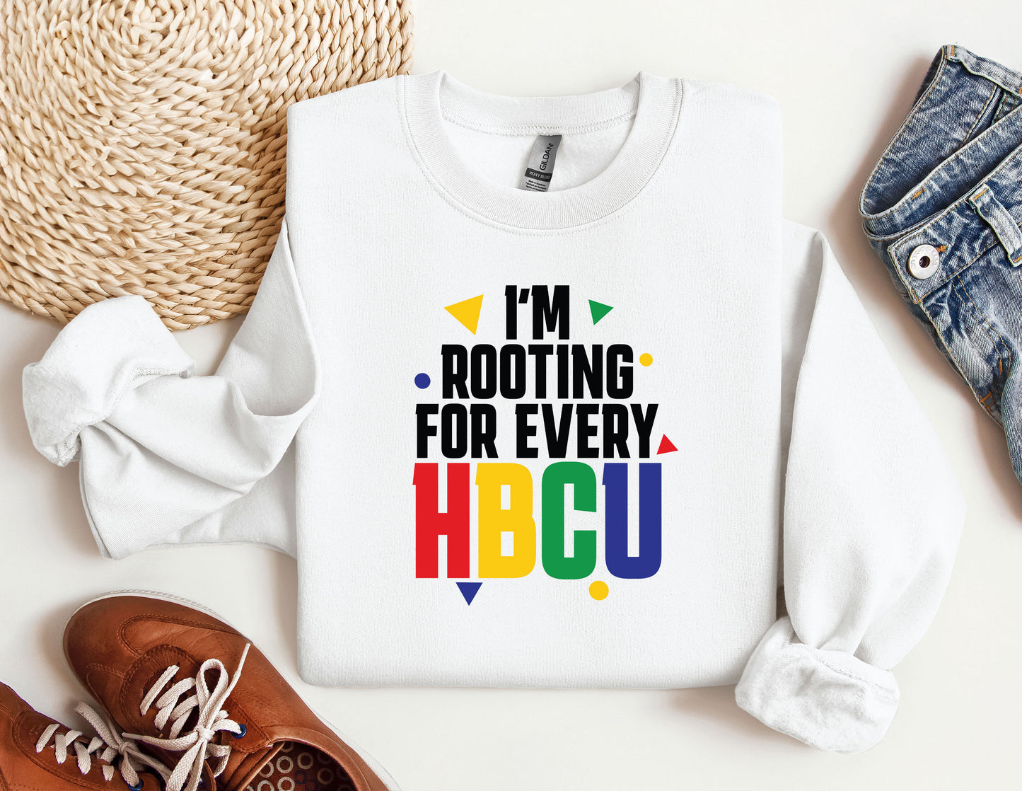 a white shirt with the words i&#39;m rooting for every hbcu