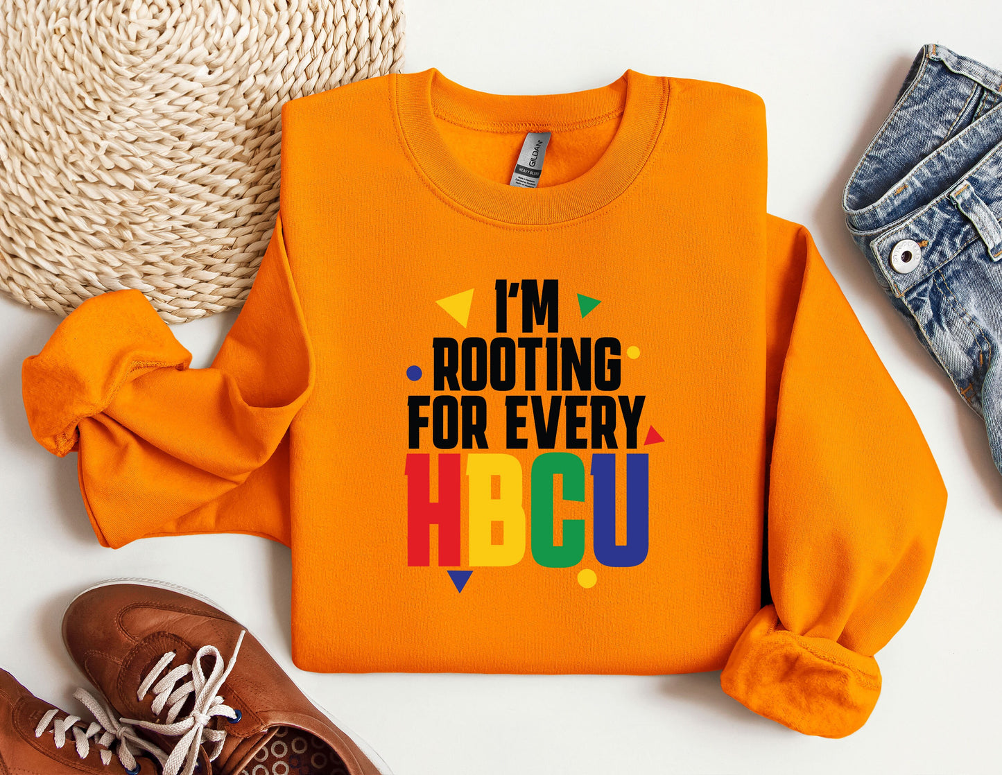 an orange shirt with the words i&#39;m rooting for every hbcu