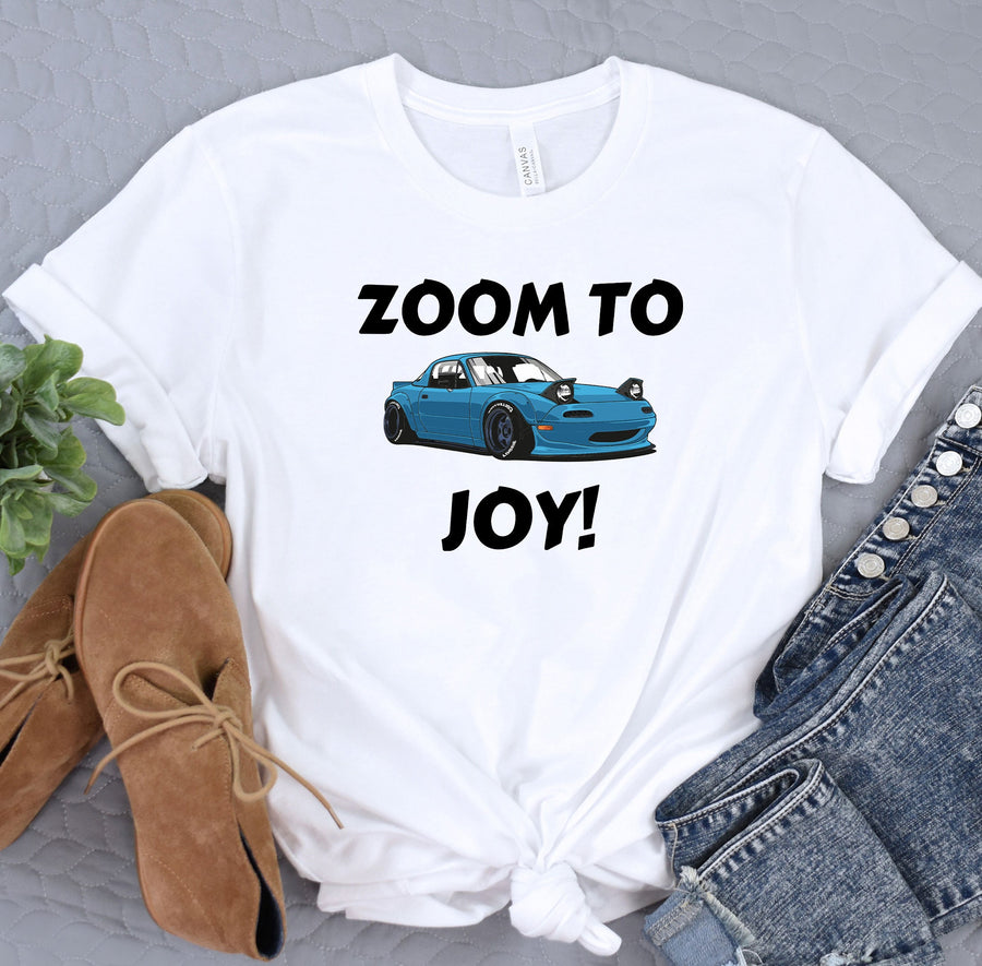 a t - shirt that says zoom to joy