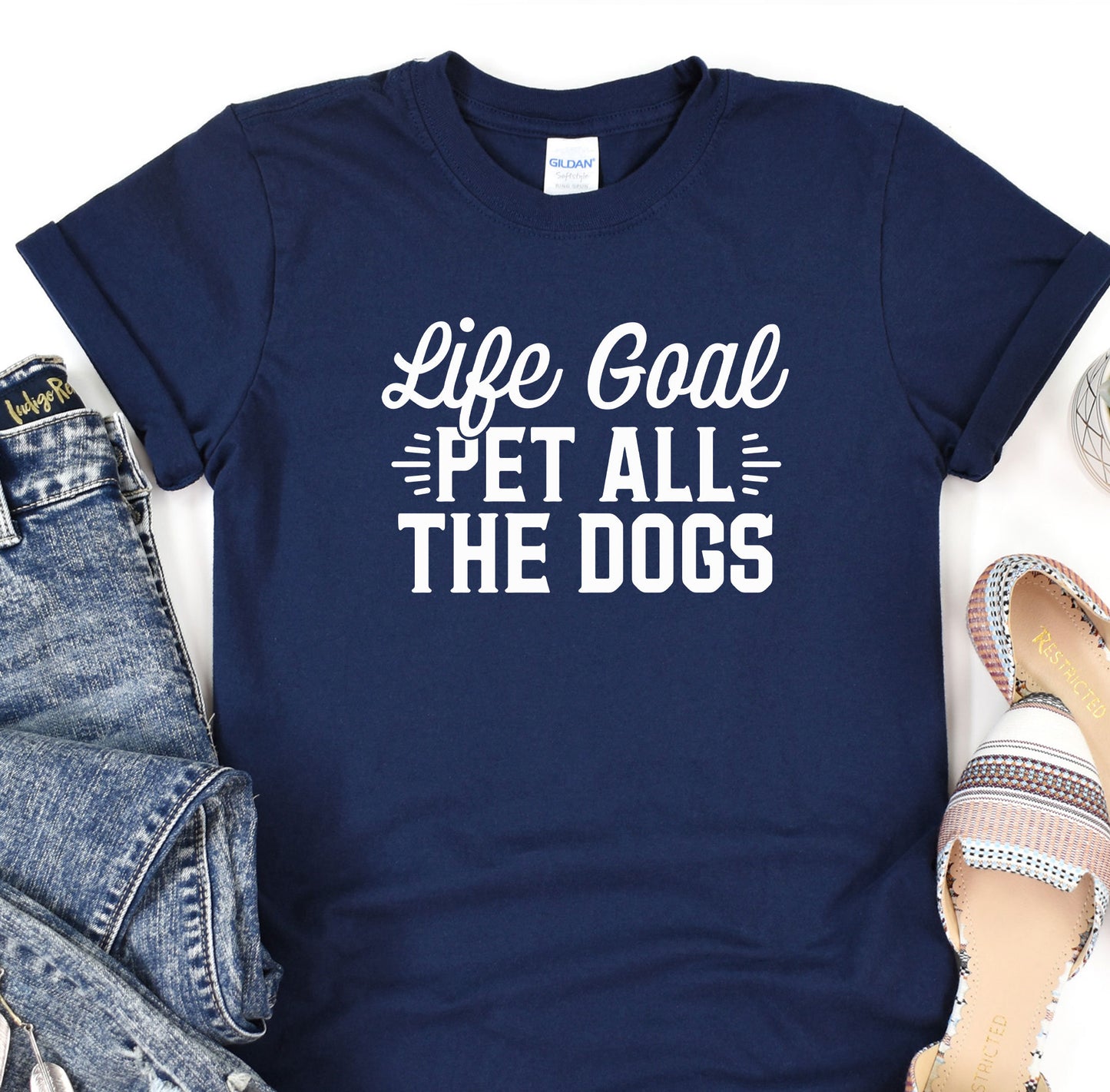 a t - shirt that says life goal pet all the dogs