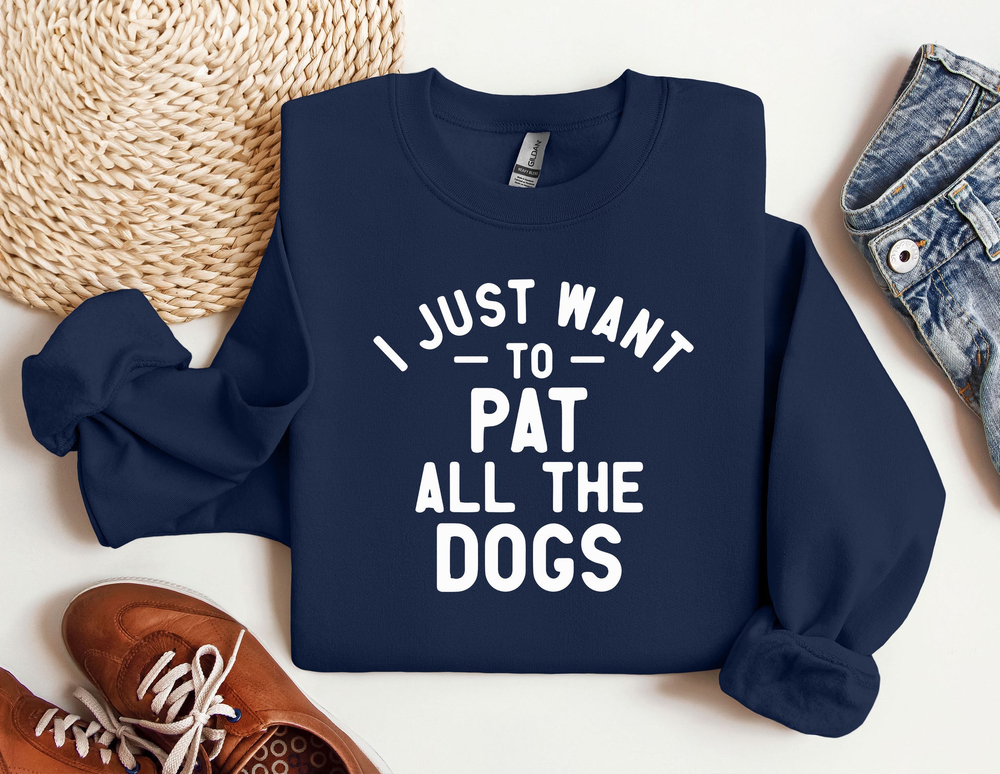 a sweatshirt that says i just want to pat all the dogs