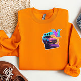 a pair of shoes, a sweater, and a pair of jeans are laid out