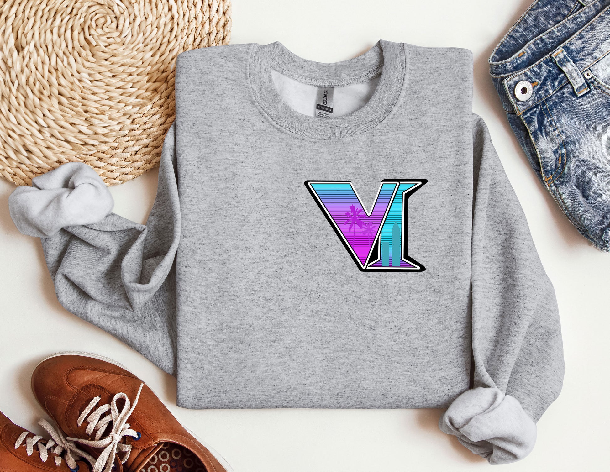 a sweater with the letter v on it