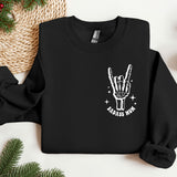 a black sweatshirt with a peace sign on it