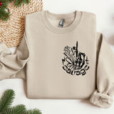 a sweatshirt with a picture of a cross on it