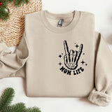 a sweater with a peace sign on it