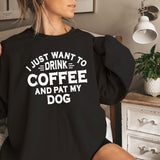a woman sitting on a bed wearing a black shirt that says i just want to