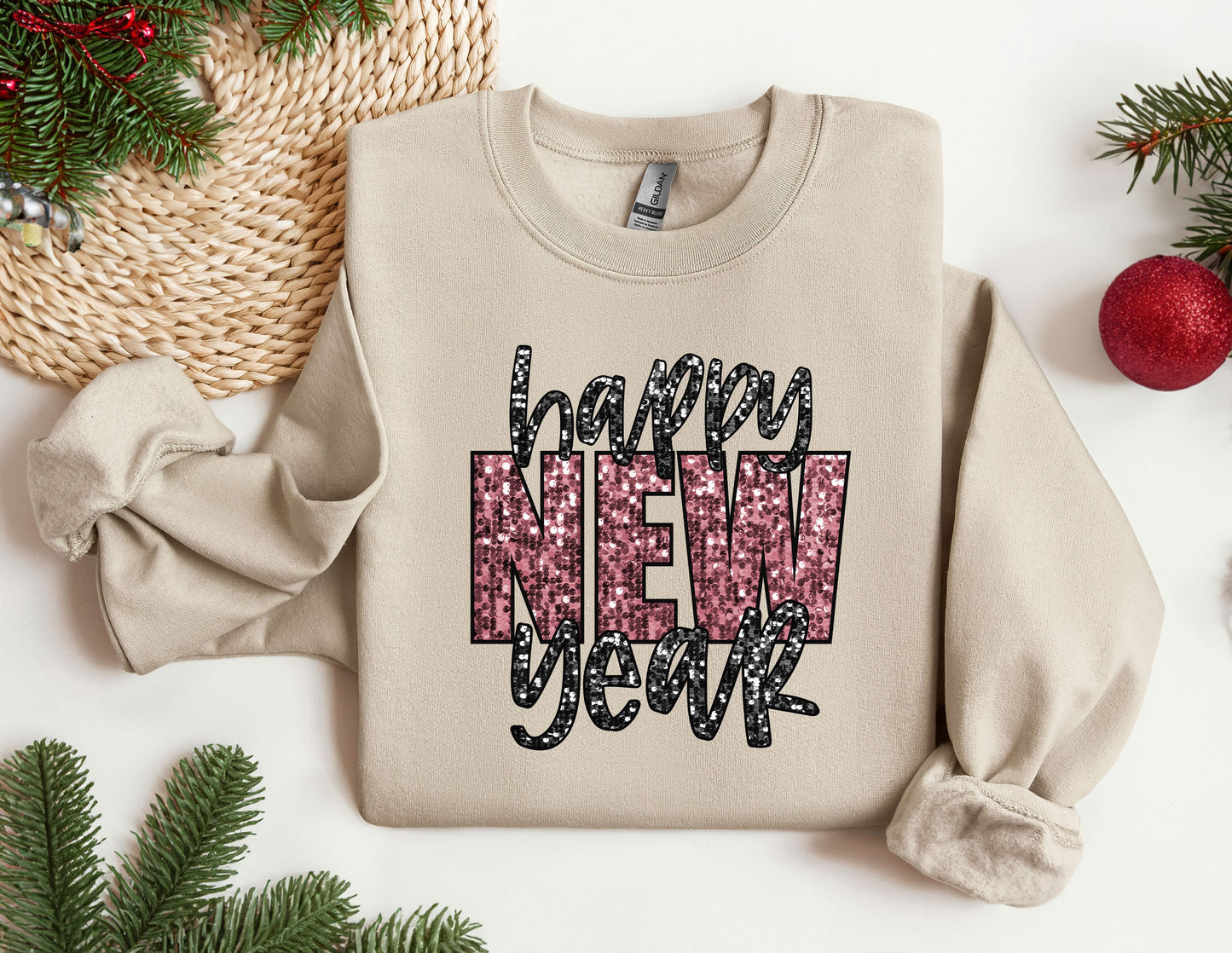 a sweater with the words happy new year on it