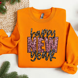 a happy new year sweatshirt on a white background