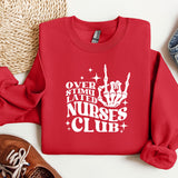 a red sweatshirt with white lettering on it