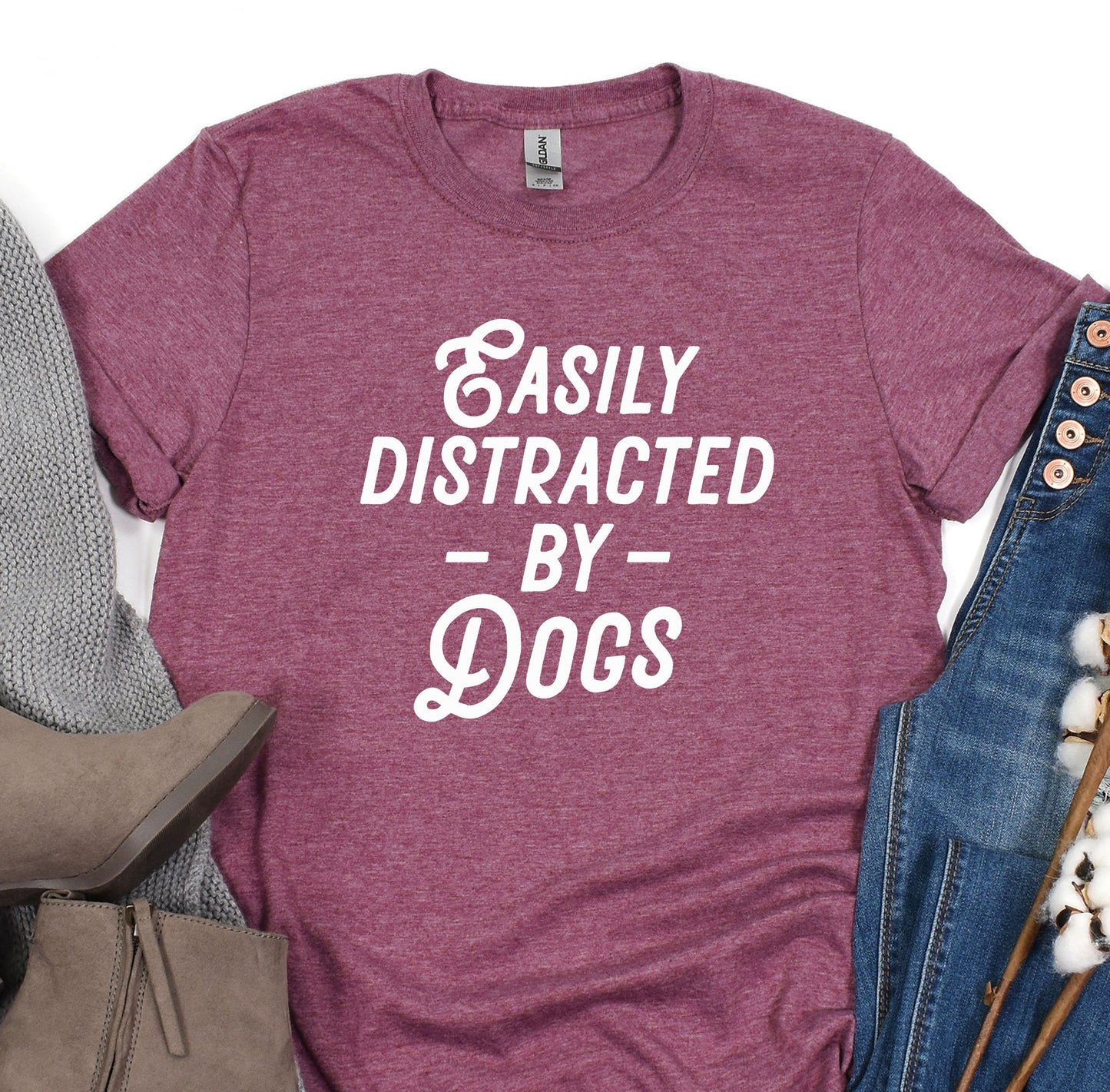 a t - shirt that says easily distracted by dogs