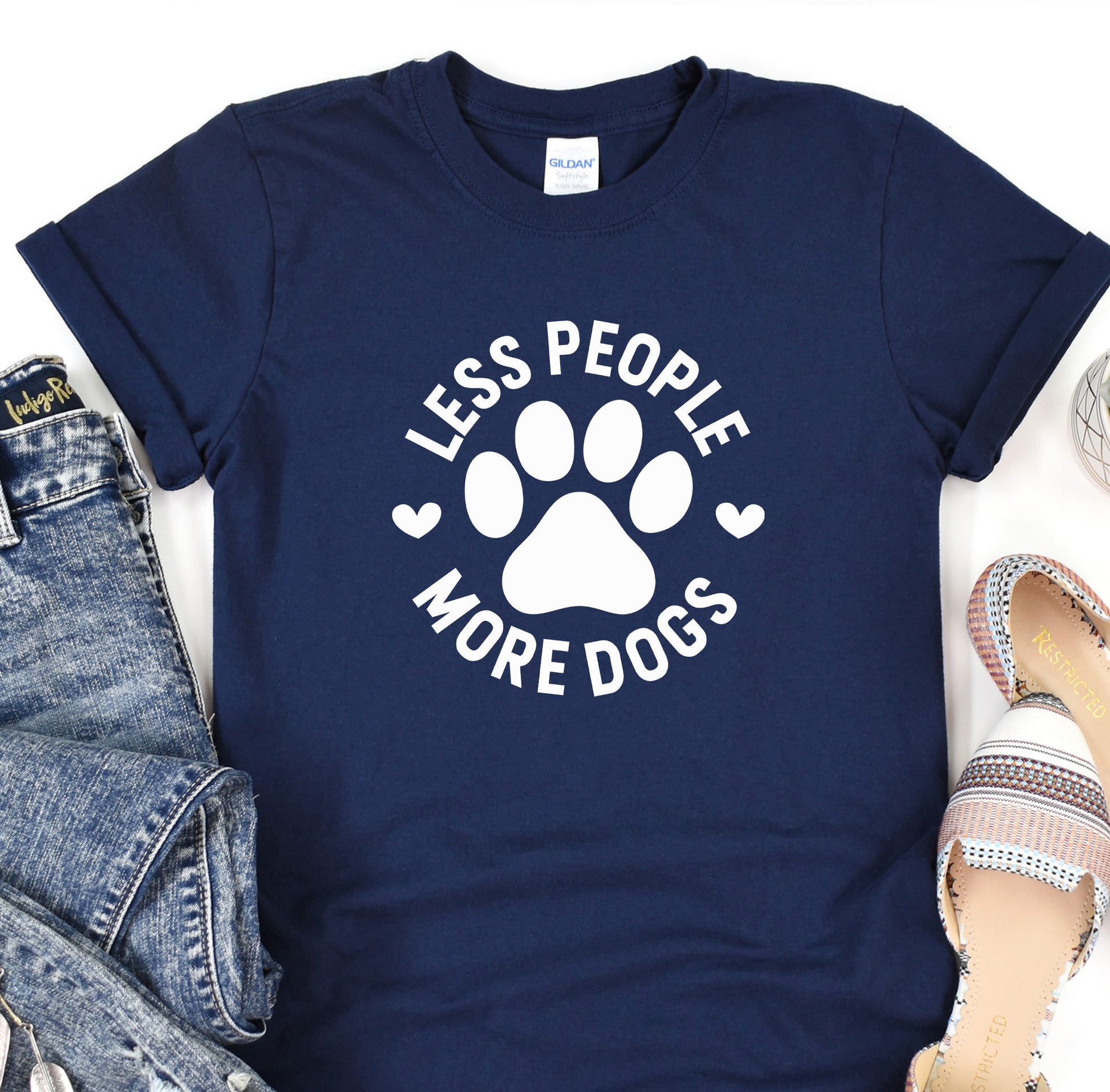 a t - shirt that says less people more dogs