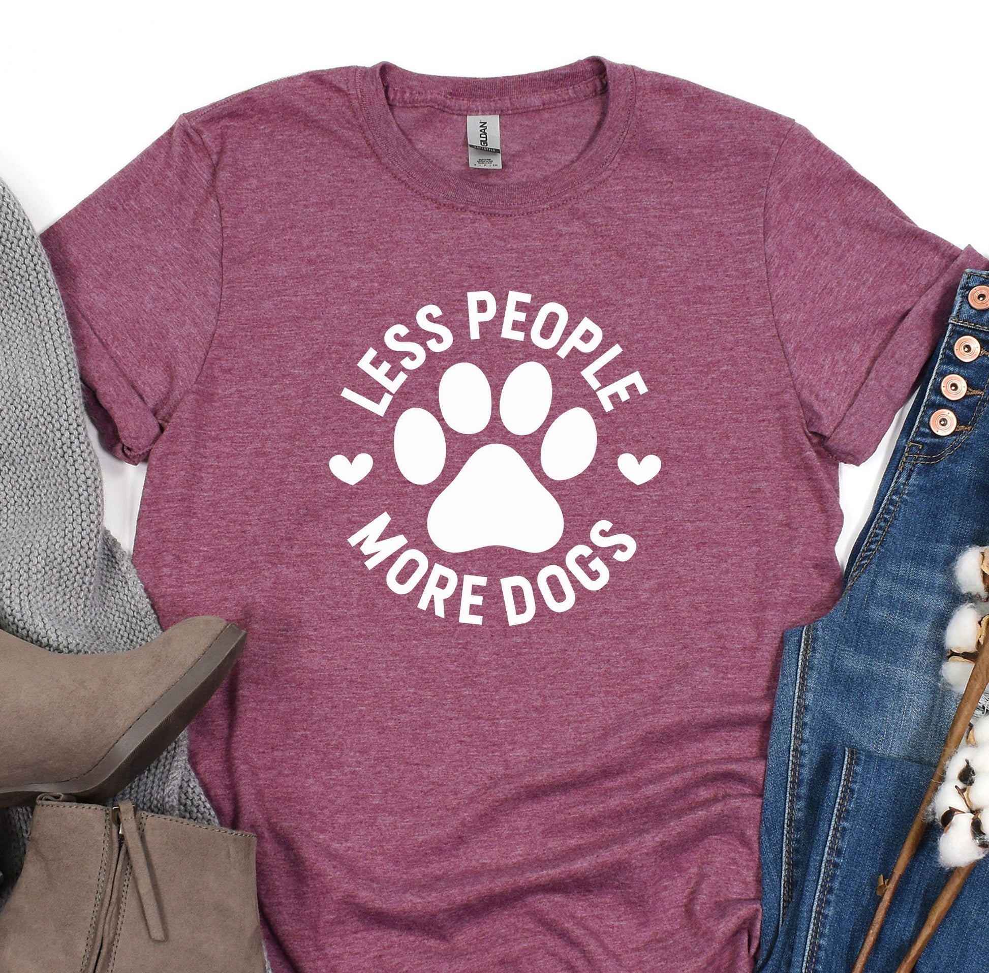 a t - shirt that says less people more dogs